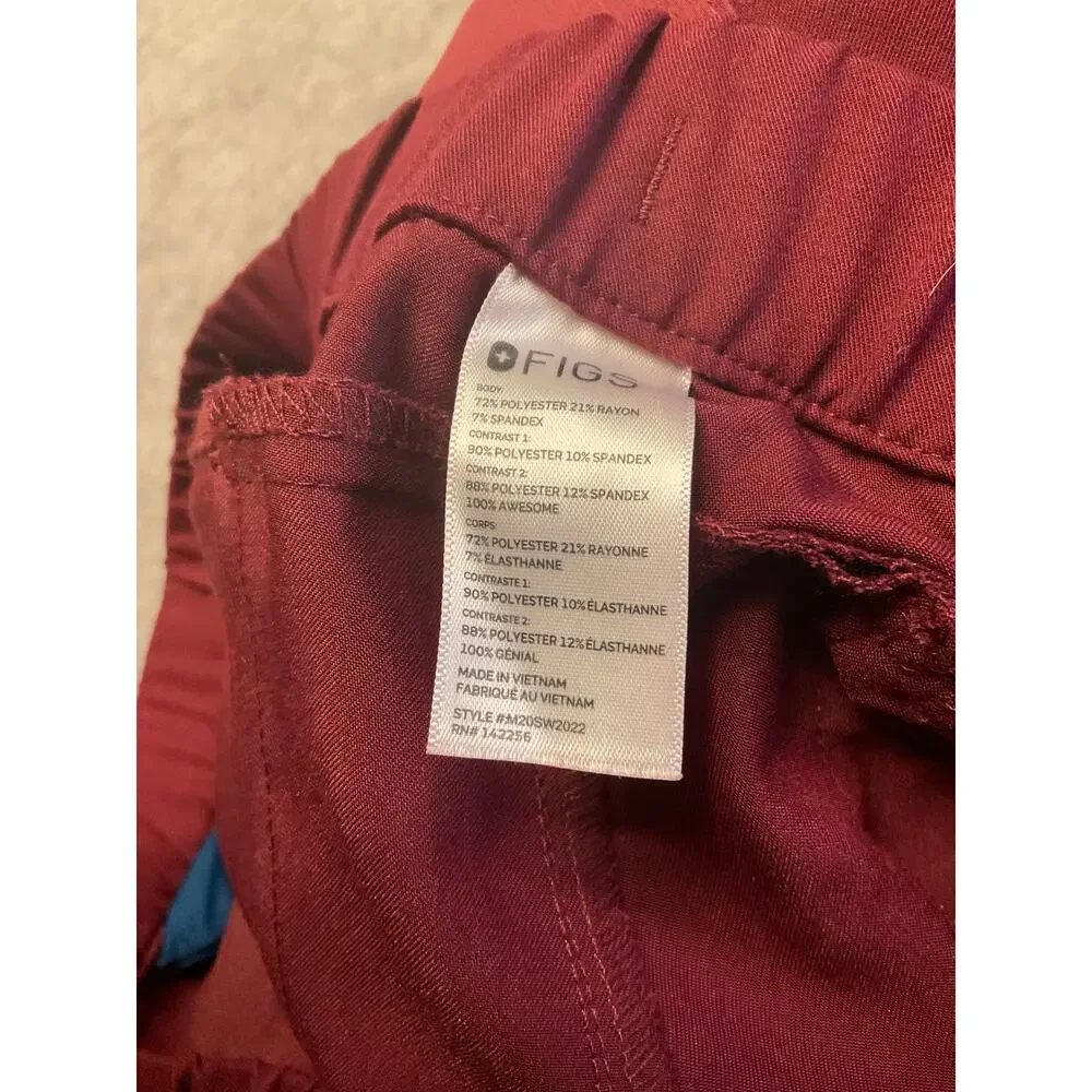 NWOT Figs Limited Edition Disney Cargo Scrub Pants In Burgundy RARE Men’s Medium